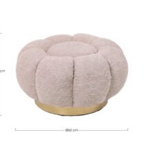 Pouf FLOREL in tessuto effetto bouclé rosa antico