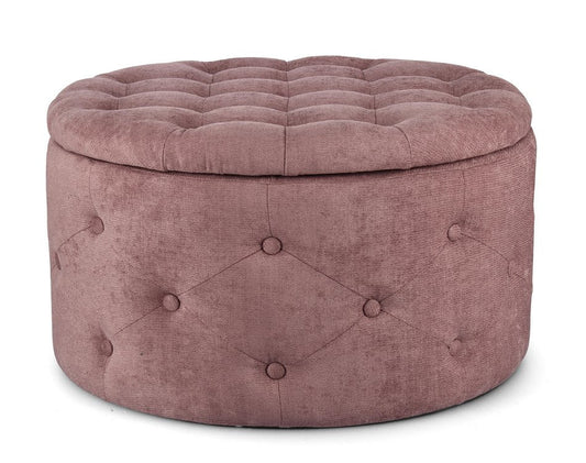 pouf contenitore porta scarpe ernestine in tessuto rosa scuro, pouf imbottito in tessuto o velluto con seduta confortevole