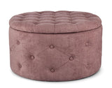 pouf contenitore porta scarpe ernestine in tessuto rosa scuro, pouf imbottito in tessuto o velluto con seduta confortevole