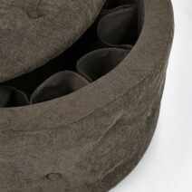 Pouf contenitore porta scarpe ERNESTINE in tessuto marrone timo