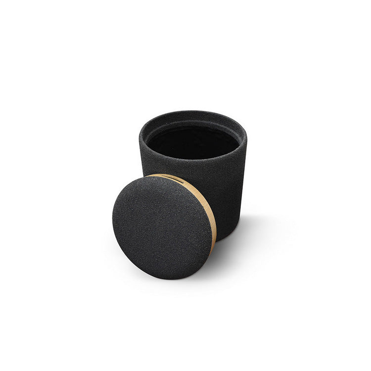 set di 2 pouf bergen contenitore in tessuto grigio scuro, trasformabile in tavolino in legno mdf, complemento d’arredo...