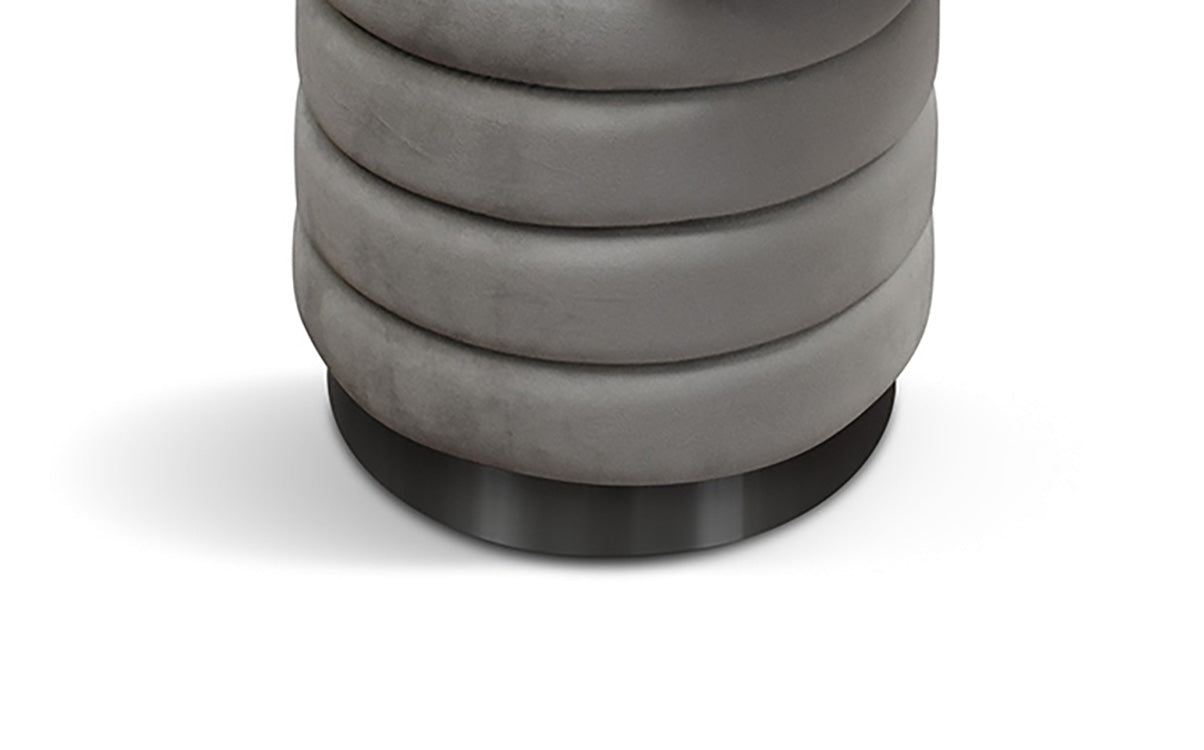 pouf contenitore arendal in tessuto effetto velluto grigio, complemento d’arredo ideale per soggiorno o camera