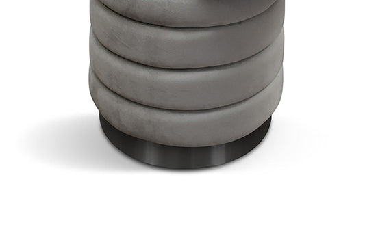 pouf contenitore arendal in tessuto effetto velluto grigio, complemento d’arredo ideale per soggiorno o camera