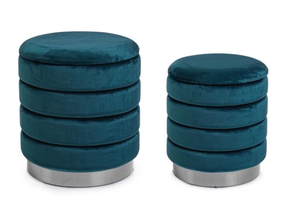 Set di 2 pouf DARINA colore blu