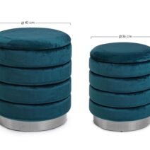 Set di 2 pouf DARINA colore blu