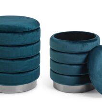 Set di 2 pouf DARINA colore blu