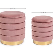 Set di 2 pouf DARINA colore rosa