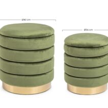 Set di 2 pouf DARINA colore oliva