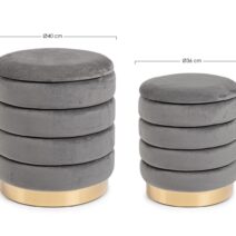 Set di 2 pouf DARINA colore grigio