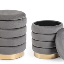 Set di 2 pouf DARINA colore grigio