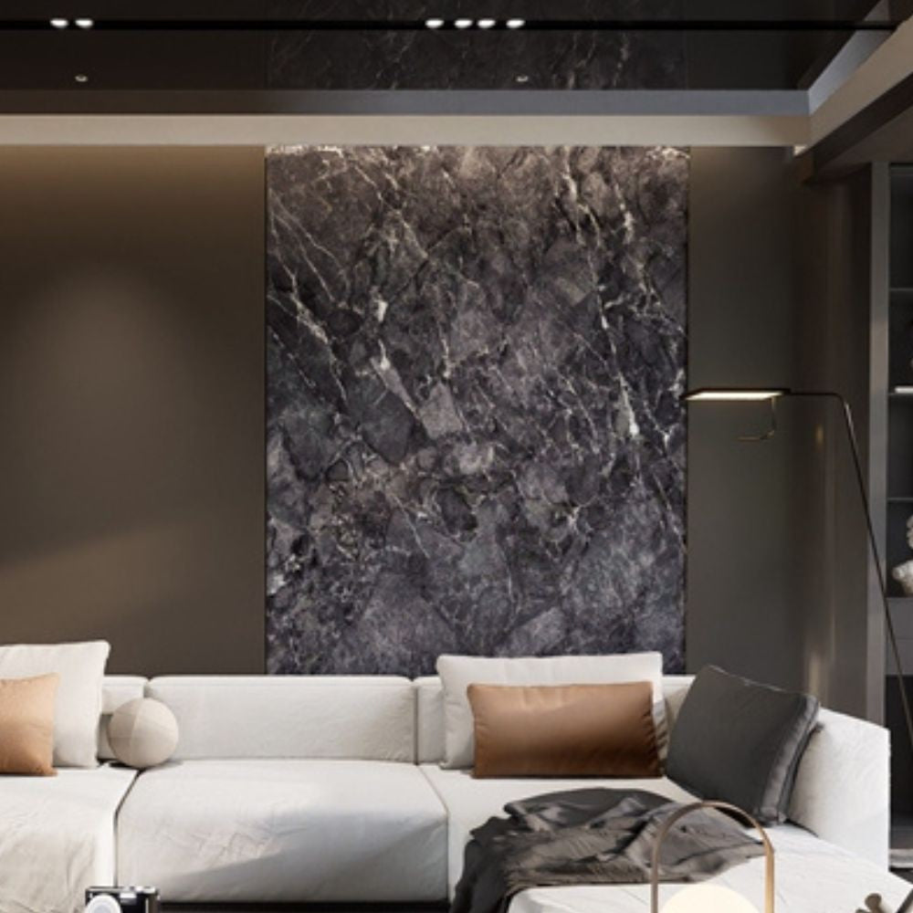 pannello decorativo 1220x3000x5 mm. colore effetto marmo nero lucido, pannelli decorativi 3D per rivestimento pareti interne