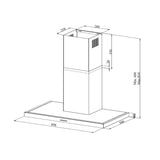 samet cappa da parete embla 90 colore nero, parete decorativa o funzionale in ambientazione completa