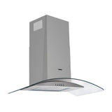 samet cappa weth 90 inox da parete 90 cm cupolino in vetro, vista frontale di parete attrezzata semplice e moderna