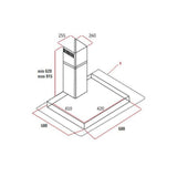 samet cappa mega 60 inox da parete 60 cm, dettaglio dei materiali e delle finiture della parete