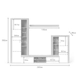 parete attrezzata nobel rovere sonoma e grafite, parete attrezzata in ambientazione soggiorno