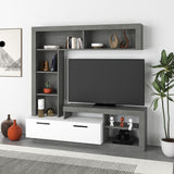 parete attrezzata cemento bianco leo, parete attrezzata vista frontale, moderna e funzionale