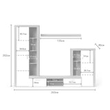 parete attrezzata nobel rovere sonoma e bianco, parete attrezzata in ambientazione soggiorno