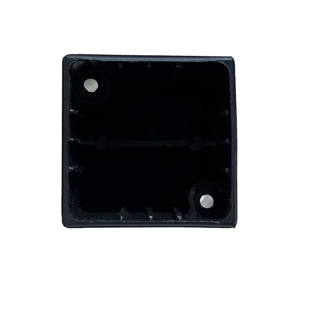 piede cubotto in plastica colore nero 5.3x5.3x8 h cm., set di piedi per arredamento moderno o classico