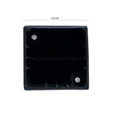 piede cubotto in plastica colore nero 5.3x5.3x8 h cm., elementi per rialzare mobili e facilitarne la pulizia