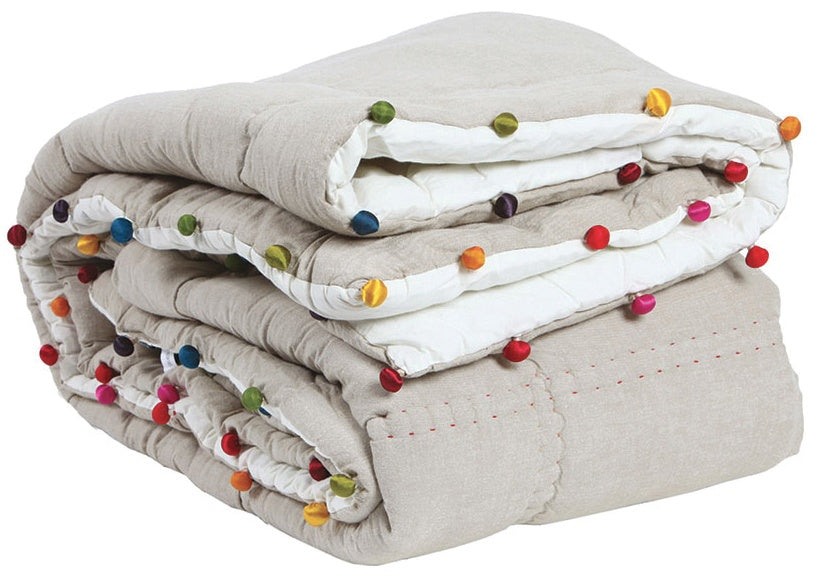 piumino gastounet multico, colore multico, taglia 160 x 160. vista frontale del piumino su sfondo bianco, perfetto per...