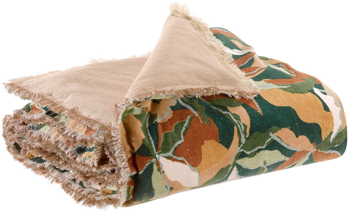 piumino stampato alina olio, colore olio, taglia 85 x 200. vista frontale del piumino su sfondo bianco, perfetto per...