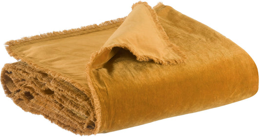 piumino tinta unita fara zafferano, colore zafferano, taglia 85 x 200. vista frontale del piumino su sfondo bianco, perfetto...