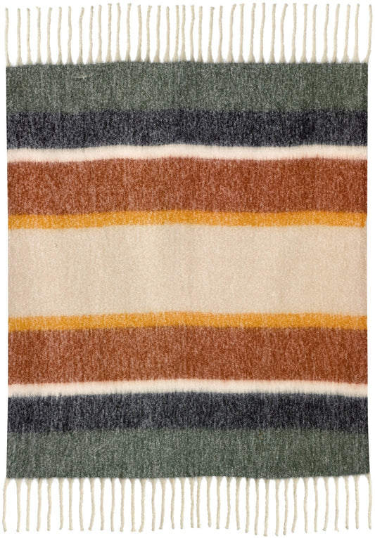 plaid a righe riciclato isabel ruggine, colore ruggine, taglia 130 x 160. coperta plaid soffice e calda, ideale per...