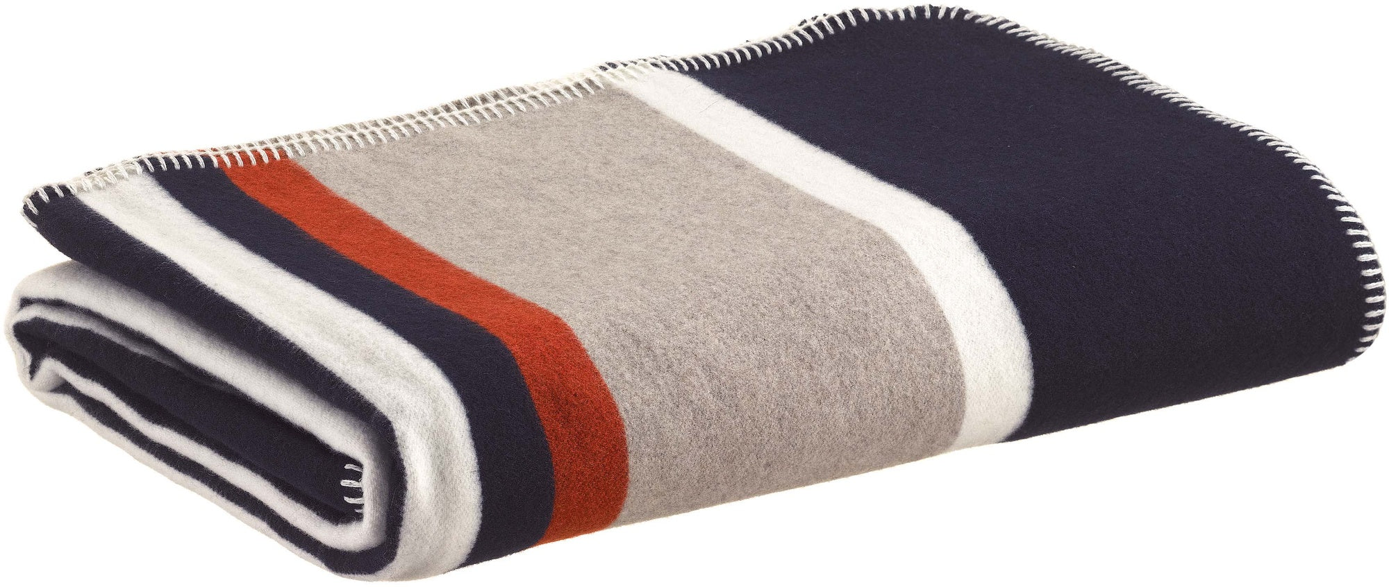 plaid jacquard riciclato gioia marina militare, colore marina militare, taglia 240 x 260. plaid piegato in vista frontale su...