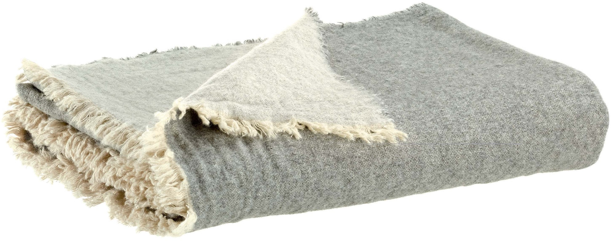 plaid riciclato bruna perla, colore perla, taglia 130 x 180. plaid piegato in vista frontale su fondo bianco, perfetto per...