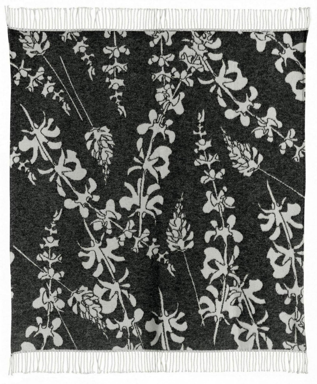 plaid riciclato gini carbone, colore carbone, taglia 127 x 160. plaid piegato in vista frontale su fondo bianco, perfetto...