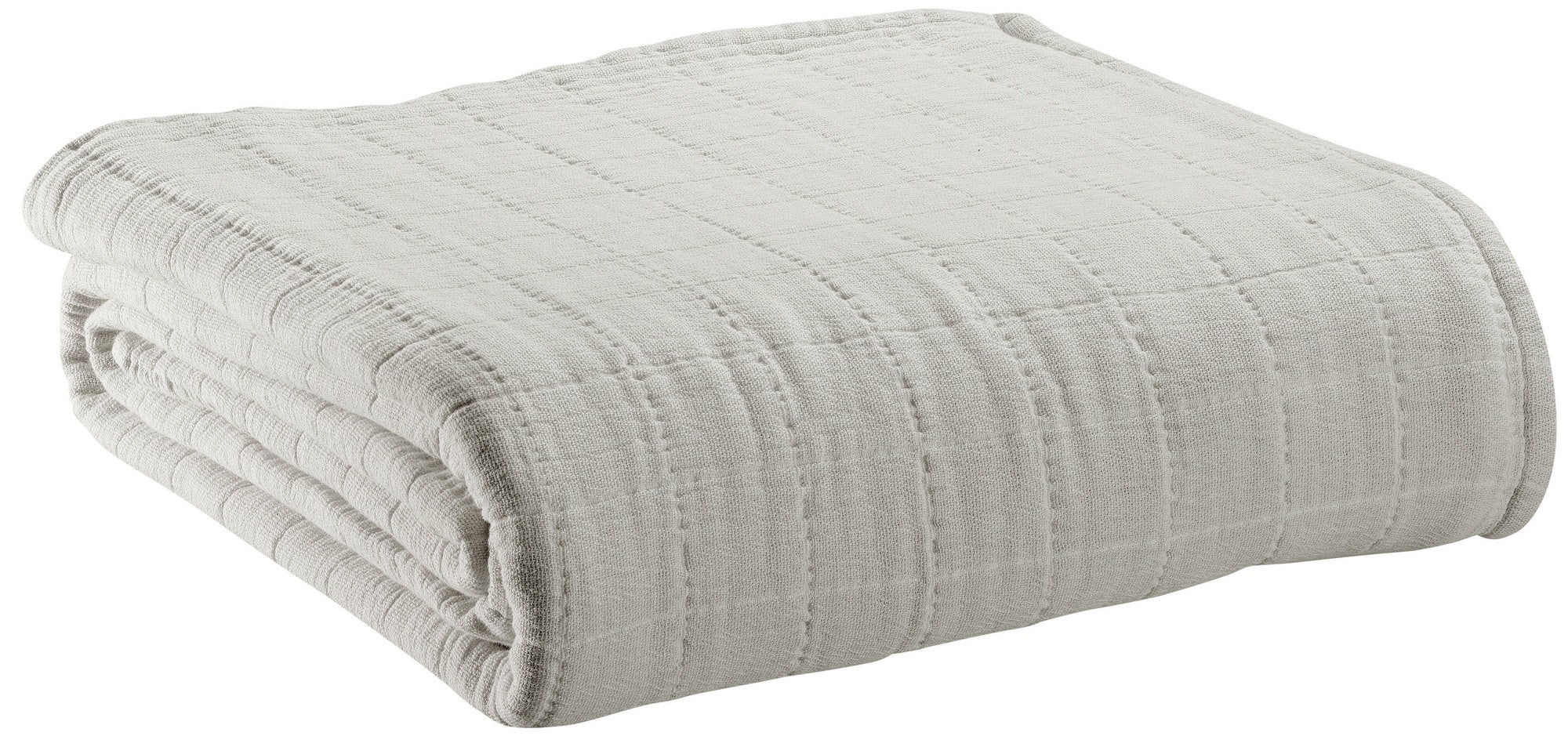 plaid riciclato lisa perla, colore perla, taglia 140 x 200. plaid piegato in vista frontale su fondo bianco, perfetto per...