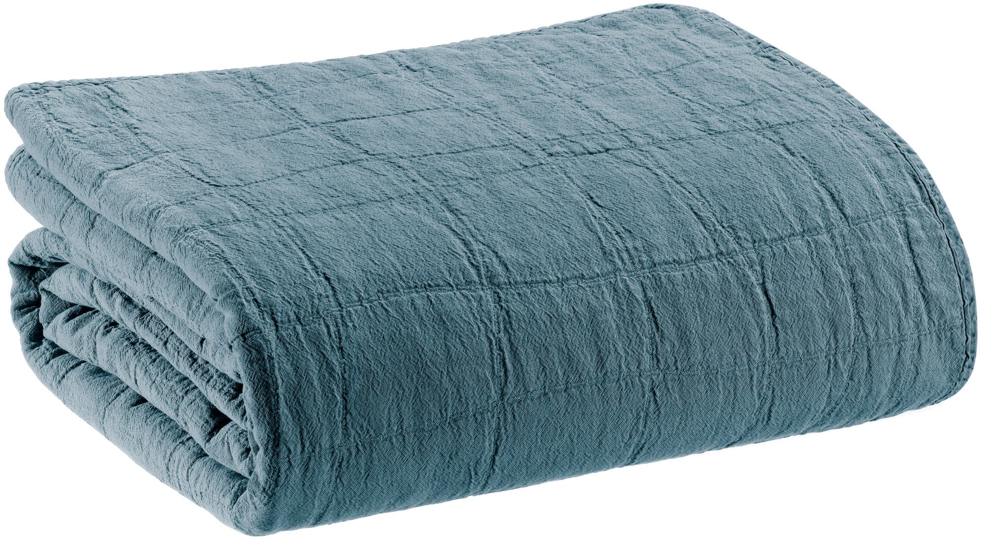 plaid riciclato titou acciaio, colore acciaio, taglia 140 x 200. plaid piegato in vista frontale su fondo bianco, perfetto...