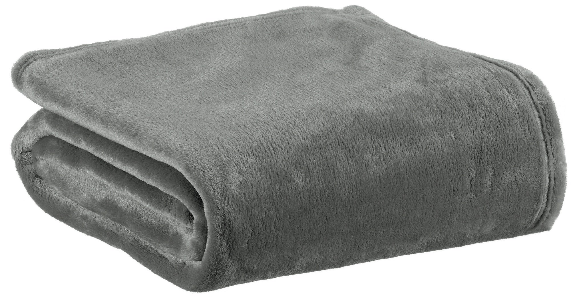 plaid riciclato theo grigio, colore grigio, taglia 130 x 160. plaid piegato in vista frontale su fondo bianco, perfetto per...