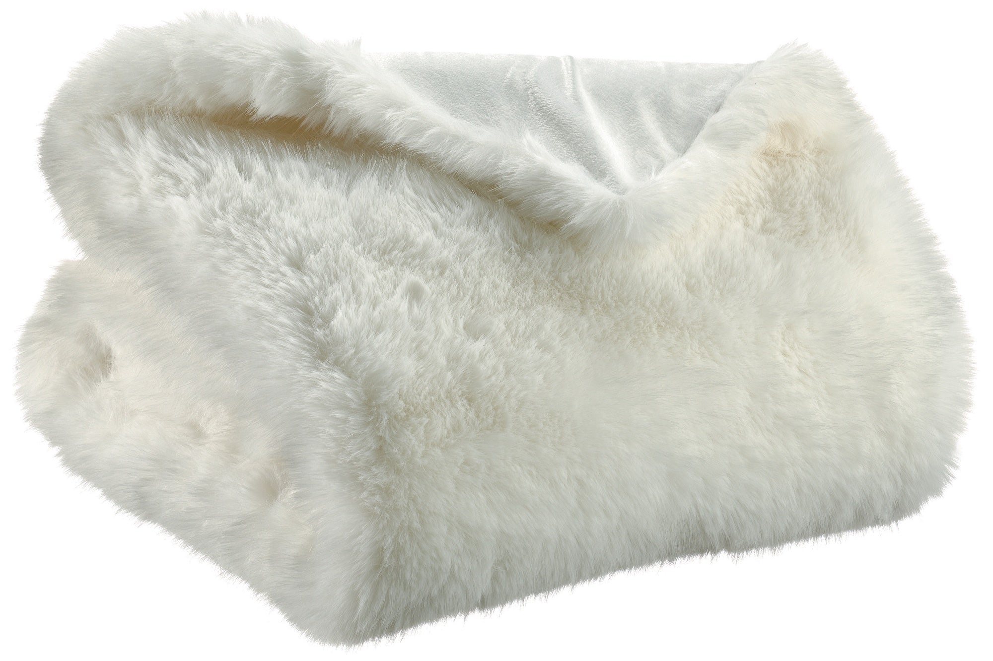 plaid riciclato nolan neve, colore neve, taglia 130 x 170. plaid piegato in vista frontale su fondo bianco, perfetto per...