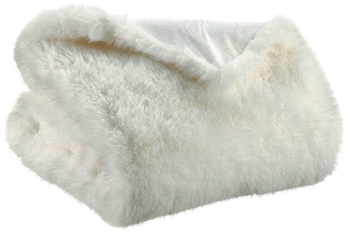 plaid riciclato nolan neve, colore neve, taglia 130 x 170. plaid piegato in vista frontale su fondo bianco, perfetto per...