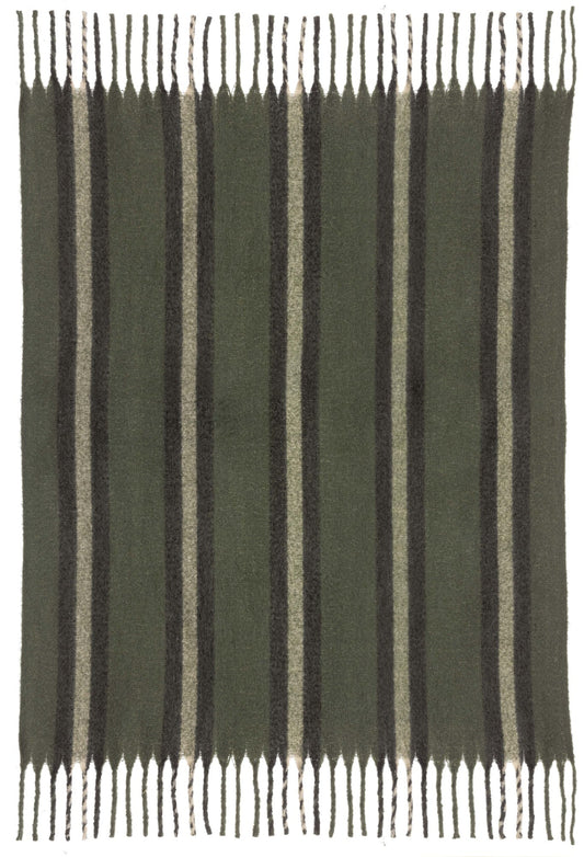 plaid riciclato a righe isabel abete, colore abete, taglia 130 x 160. coperta plaid soffice e calda, ideale per coccolarsi...