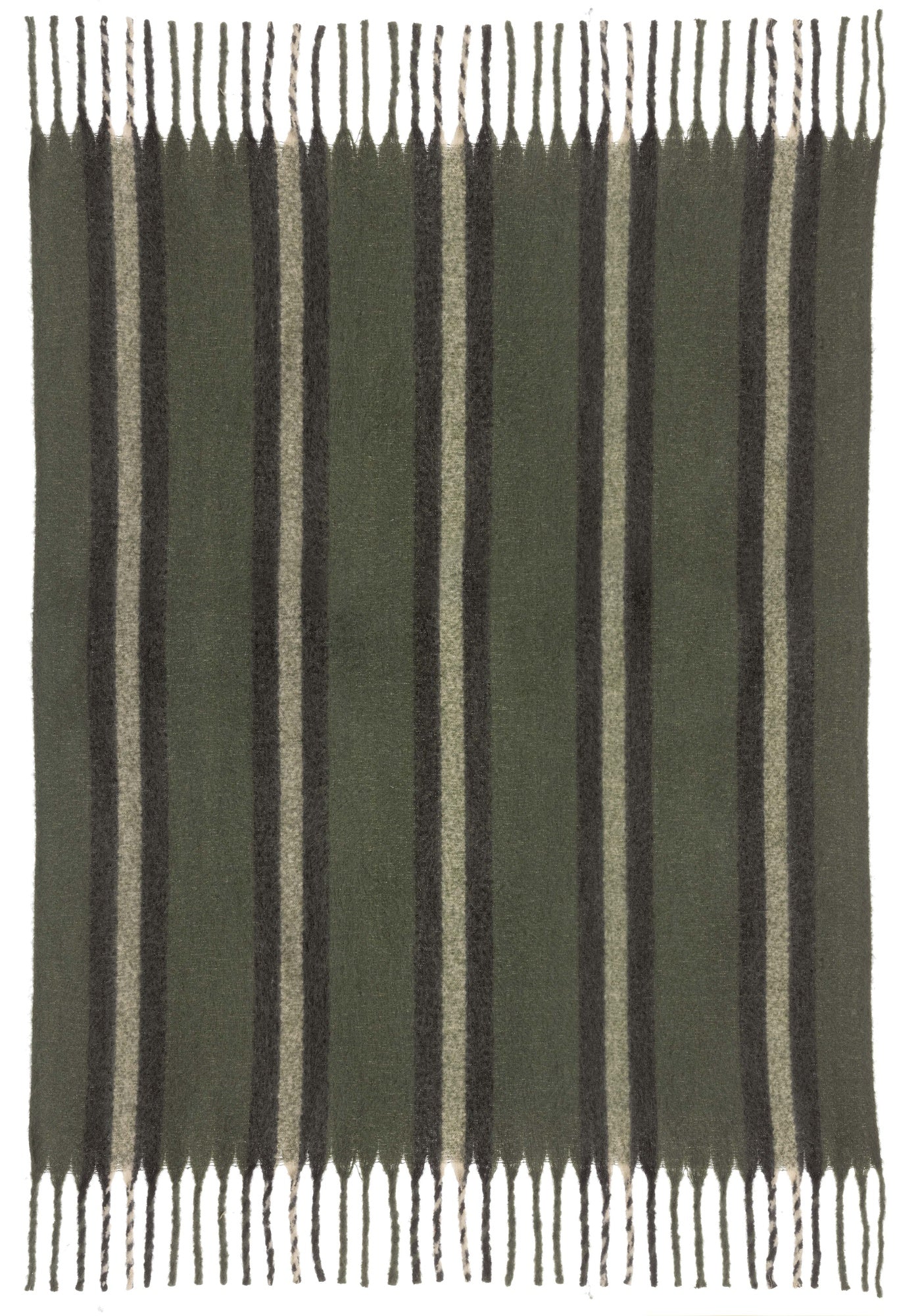 plaid riciclato a righe isabel abete, colore abete, taglia 130 x 160. coperta plaid soffice e calda, ideale per coccolarsi...