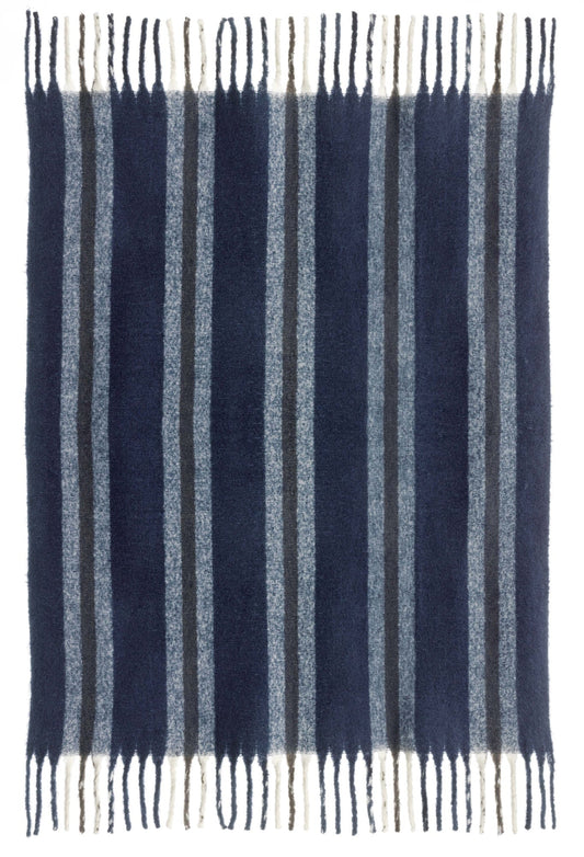 plaid riciclato a righe isabel marina militare, colore marina militare, taglia 130 x 160. coperta plaid soffice e calda,...