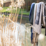 plaid riciclato a righe isabel marina militare, colore marina militare, taglia 130 x 160. aggiunge un tocco caldo e...