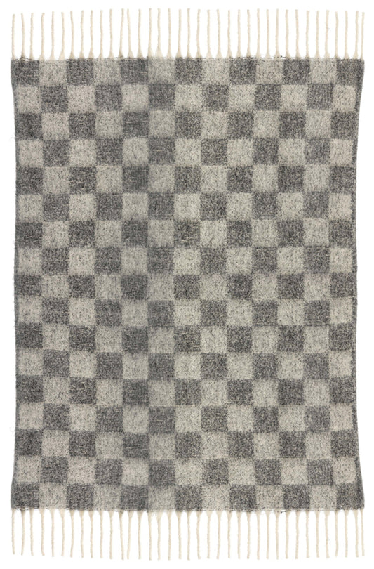 plaid riciclato a scacchi isabel ardesia, colore ardesia, taglia 130 x 160. coperta plaid soffice e calda, ideale per...