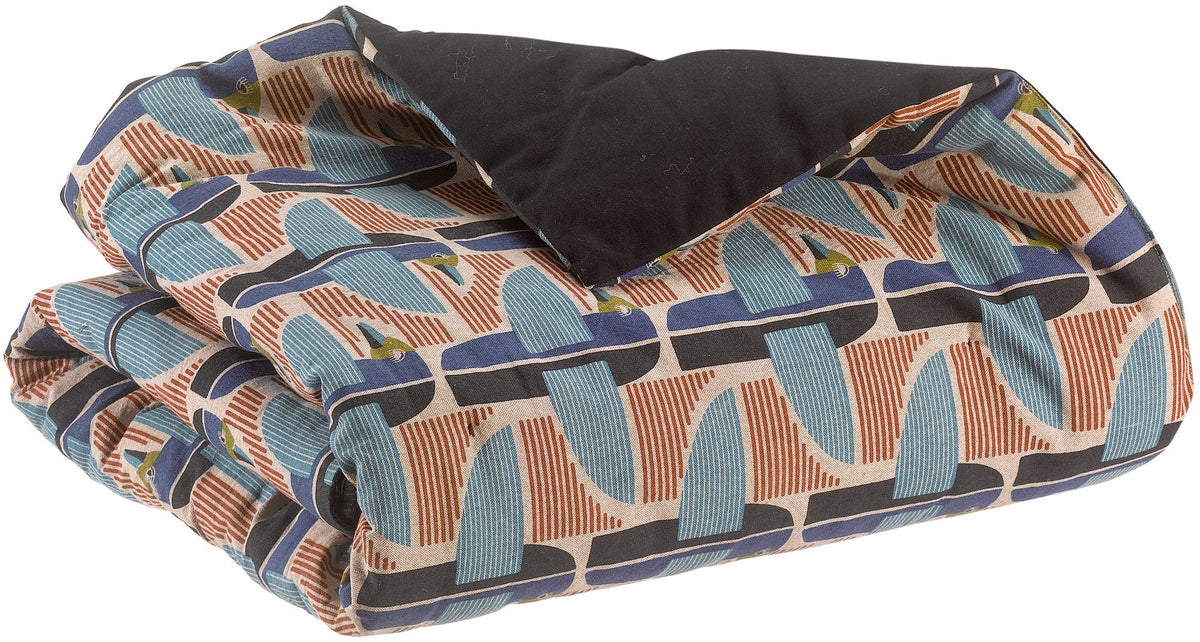 plaid stampato farel multico, colore multico, taglia 135 x 200. plaid piegato in vista frontale su fondo bianco, perfetto...