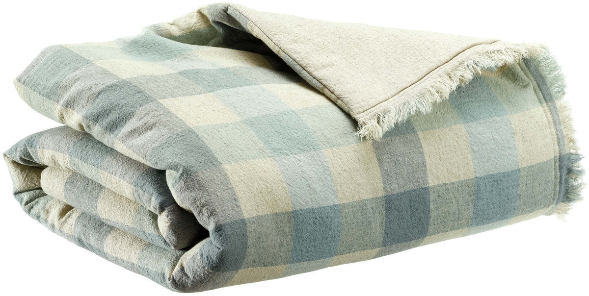 plaid stampato kate nontiscordardimé, colore nontiscordardimé, taglia 135 x 200. plaid piegato in vista frontale su fondo...