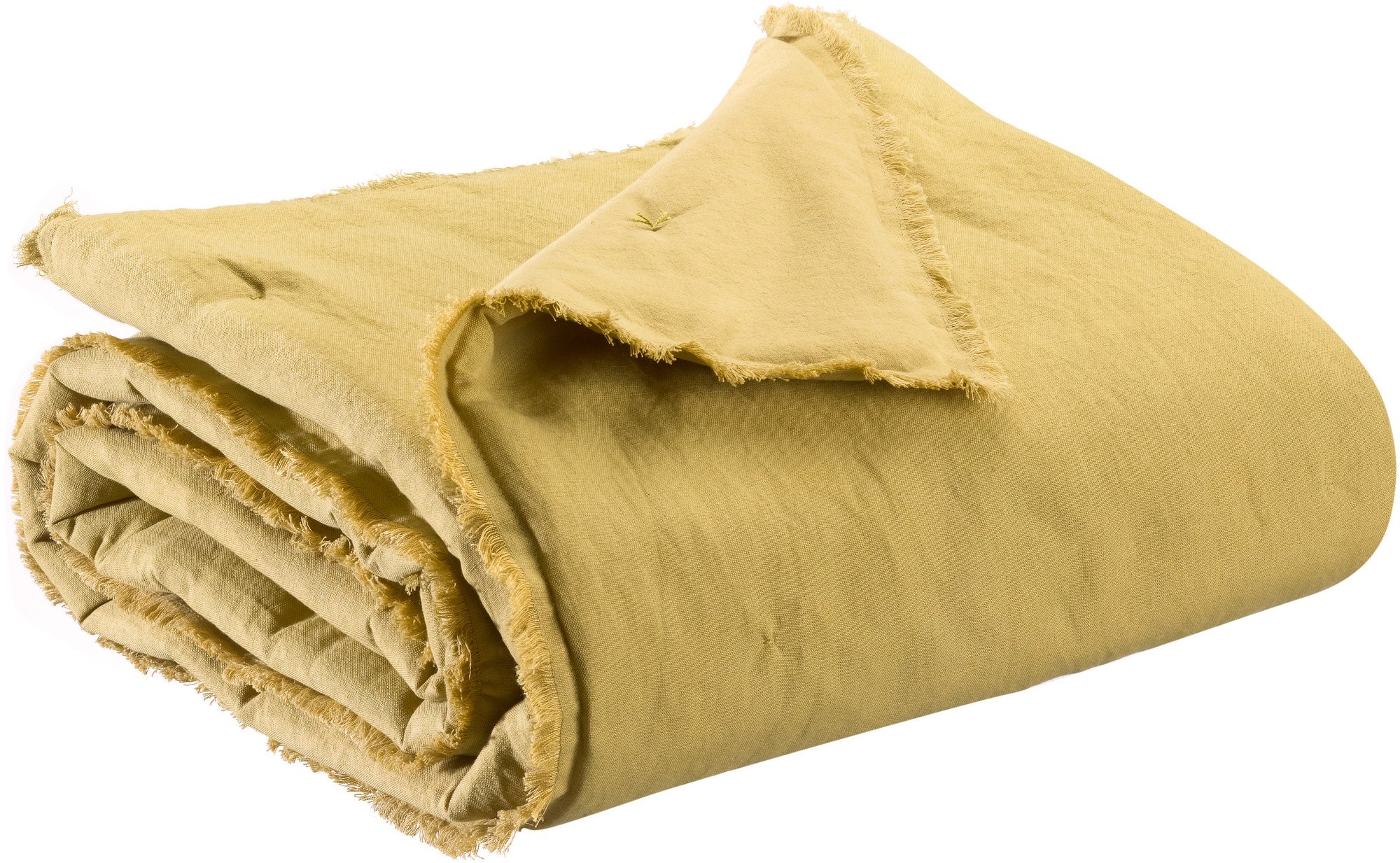 plaid tinta unita laly gold, colore gold, taglia 135 x 200. plaid piegato in vista frontale su fondo bianco, perfetto per...