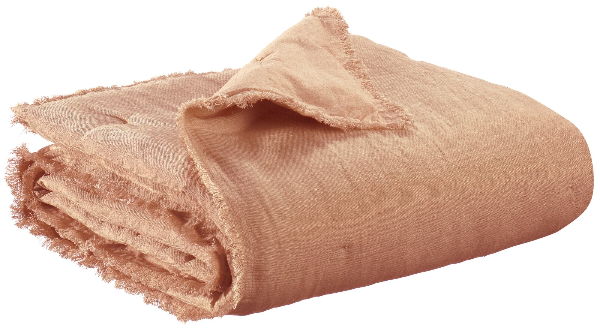 plaid tinta unita laly spezie, colore spezie, taglia 135 x 200. plaid piegato in vista frontale su fondo bianco, perfetto...