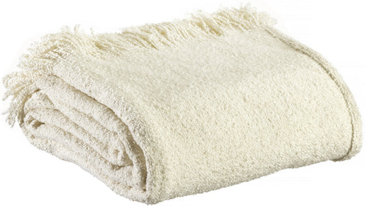 plaid tinta unita jane neve, colore neve, taglia 130 x 160. plaid piegato in vista frontale su fondo bianco, perfetto per... 2000