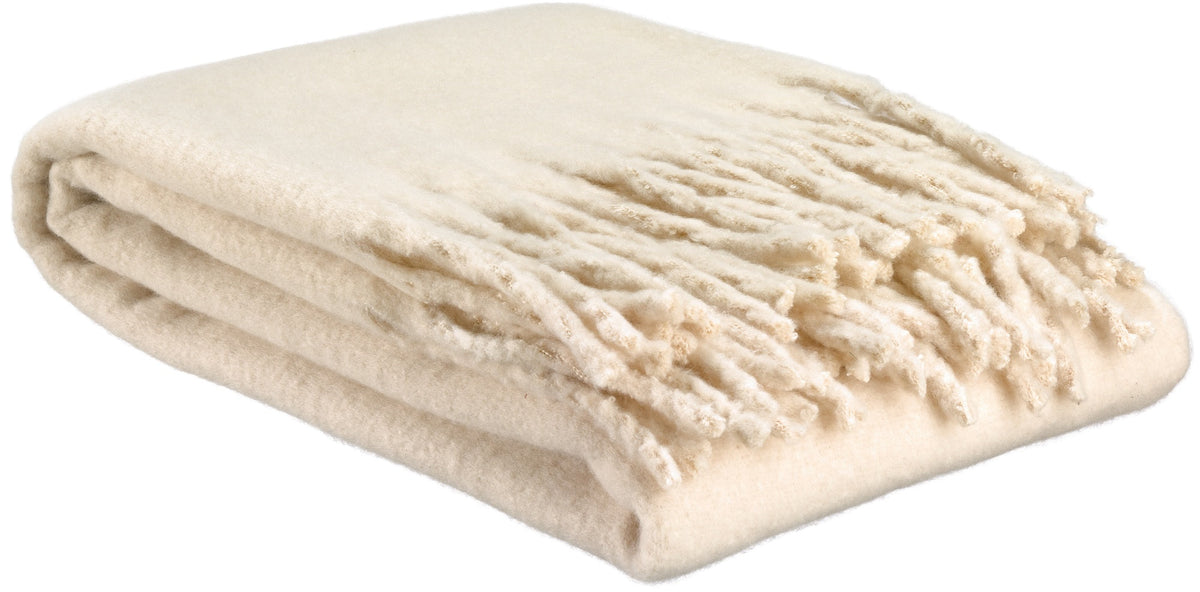 plaid tinta unita riciclato isabel neve, colore neve, taglia 130 x 160. plaid piegato in vista frontale su fondo bianco,...