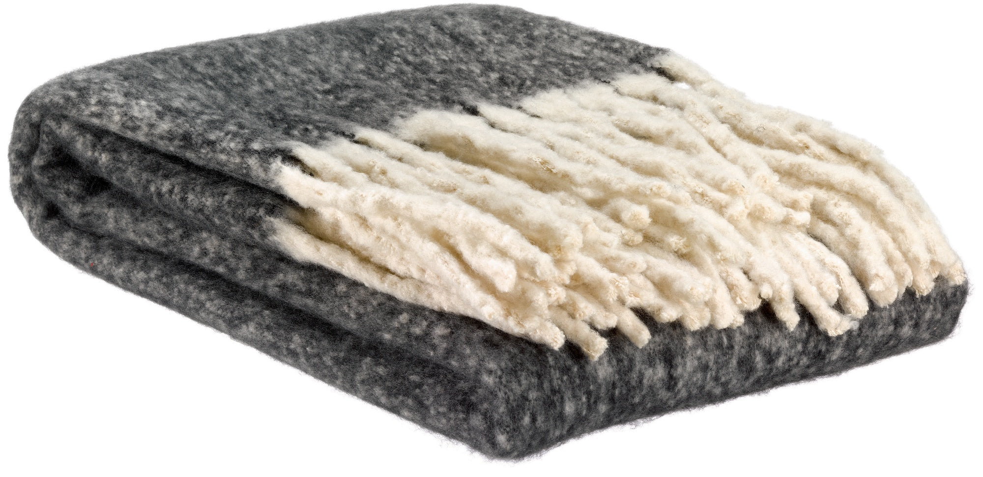 plaid tinta unita riciclato isabel caviale, colore caviale, taglia 130 x 160. plaid piegato in vista frontale su fondo...