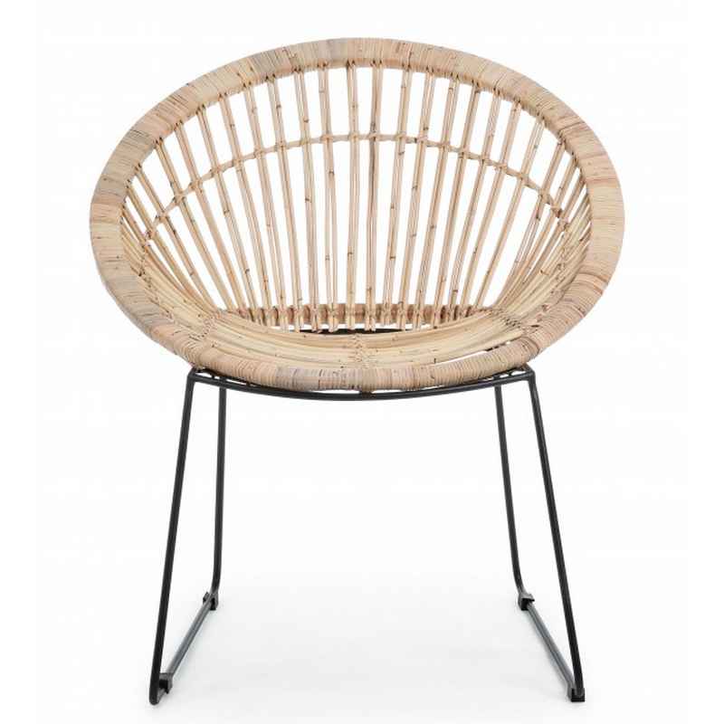 poltroncina cayes naturale, vista ambientata in terrazzo, giardino o veranda