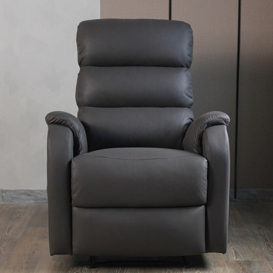 poltrona relax futura in nabuk grigio manuale 8 punti di massaggio, poltrona reclinabile con meccanismo manuale o elettrico