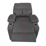 poltrona recliner manuale ninetta con portabicchieri in microfibra nero, ideale per creare un angolo relax in casa